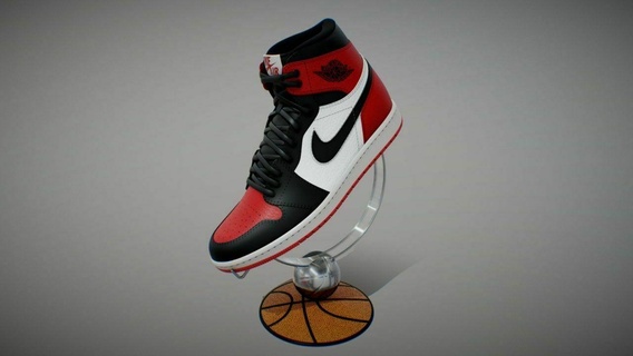 air jordan shoe holder sneakers sport booth basketball luxury style house decoration 3d print model - Mito3D