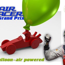 air racer 3d grand prix gadget jouet bolide voiture voler montgolfire pilote formule de l'onu 3d print model - Mito3D