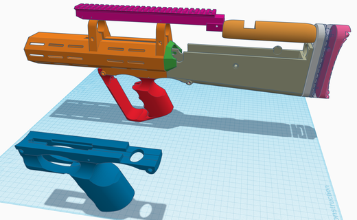 ar venturi vingador Bullpup mod versão Bouteille diam 50 Pistola pistola completo transformação adaptação afinação 3d print model - Mito3D