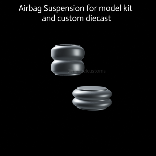 airbag suspension model kit custom diecast bagged air bags lowrider airride rider minitruck mini truck revell tamiya 3D print model - Mito3D