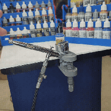 airbrush table clamp gadget paint holder vallejo modeling miniatures dnd 3d print model - Mito3D