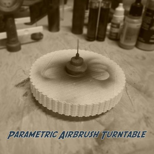airbrush turn table parametric easy simple turntable hand_tools 3D print model - Mito3D