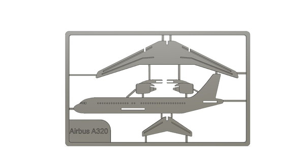 airbus a320 modello aereo piatto carta a321 compagnia aerea aviazione veicoli 3d print model - Mito3D