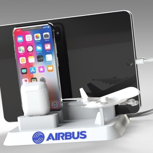 airbus a380 iphone tablette de la station d'accueil gadget prusa cr-10 cadeau table l'iphone yoda bébé mandaloriennes des avions star wars en avion rc 3D print model - Mito3D