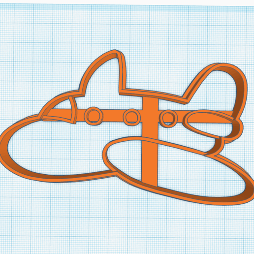 aircraft cookie cutter airplane home galletas horno cocina cortantes cortante avion 3D print model - Mito3D