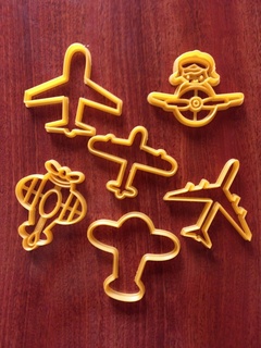 aircraft cutters x6 cookie cutters aircraft cutters aircraft  3d print model - Mito3D