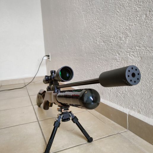 airgun pistol silencer 3D print model - Mito3D