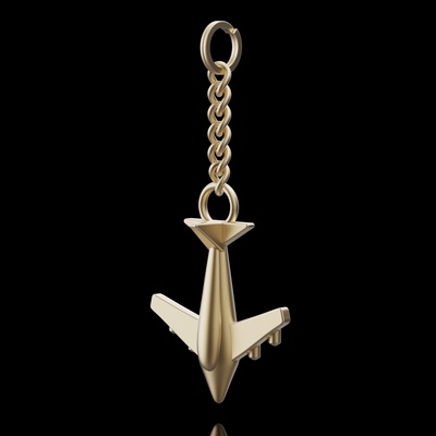 airplane key holder earring silver gold jewelry printable 3d model trend fashion design zbrush tiger 3d print model - Mito3D