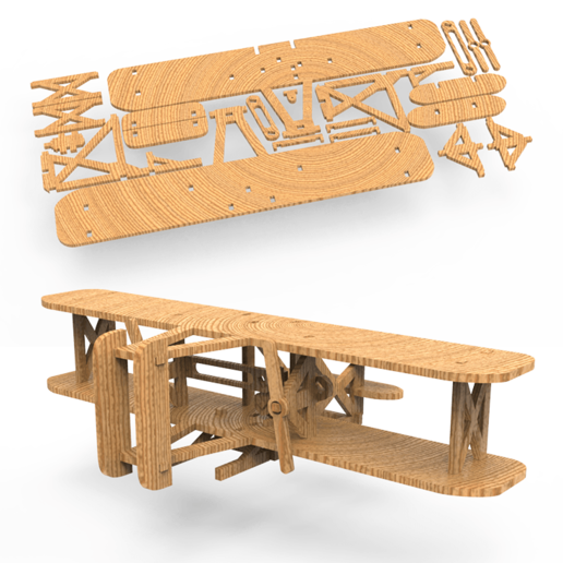 Flugzeug-kit Spiel Flugzeug Holz cnc Teil kit bedruckbar ist Flug fan Luft Fahrzeug Spiele - Spielzeug 3D print model - Mito3D