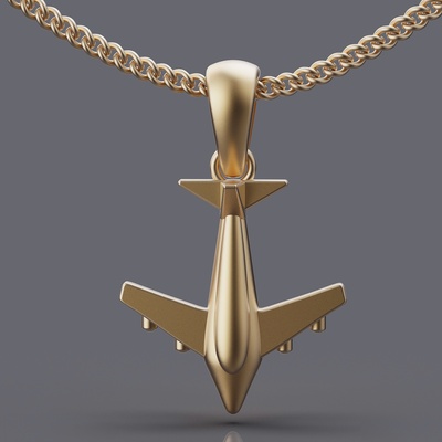 avião pingente brinco prata ouro joalheria imprimível 3d modelo tendência moda projeto zbrush tigre 3d print model - Mito3D