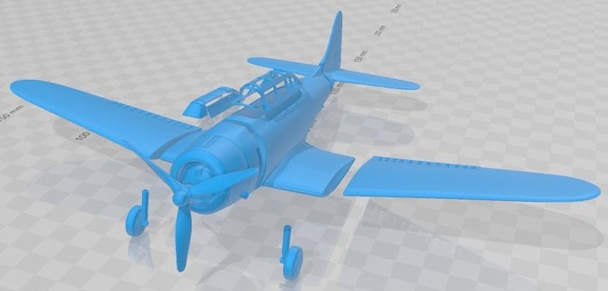 airplane sbd dauntless printable aviation fly micro hobby diorama 3d print model - Mito3D