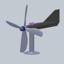 airplane wind vane weather aircraft propeller 3d print model - Mito3D