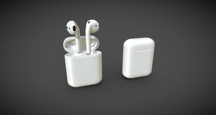 airpods 2nd génération fil écouteurs pomme l'audio accessoire technologie 3d modèle numérique seconde musique bluetooth gadget électronique portable dispositif 3d print model - Mito3D