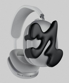 airpods max attachments abstract 002 fashion art earbuds ear pads accessories 3d print model - Mito3D