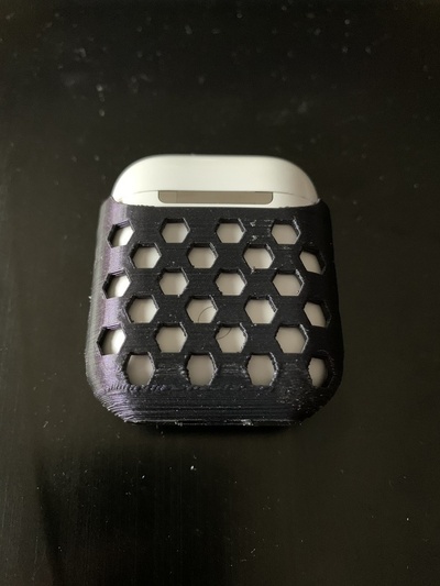 airpods v2 hexagon case audio sound 3d print model - Mito3D