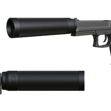 airsoft - supressor 16 mk 23 de espalda plateada la herramienta mk23 táctico rifle assalt arma hocico 3d print model - Mito3D