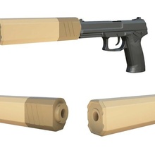 airsoft suppresseur 25 mk 23 balbuzard mk23 tactique fusil agression arme museau 3d print model - Mito3D