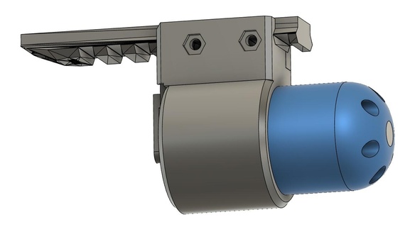 airsoft 40mm grenade launcher picatinny ares amoeba barrel suppressor adapter maple leaf 3d print model - Mito3D