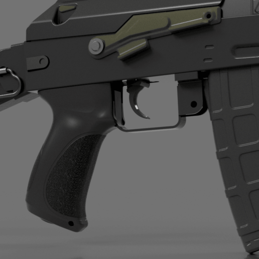 airsoft ak agarre ergonómico 1 juego ergogrip el ak74 3D print model - Mito3D