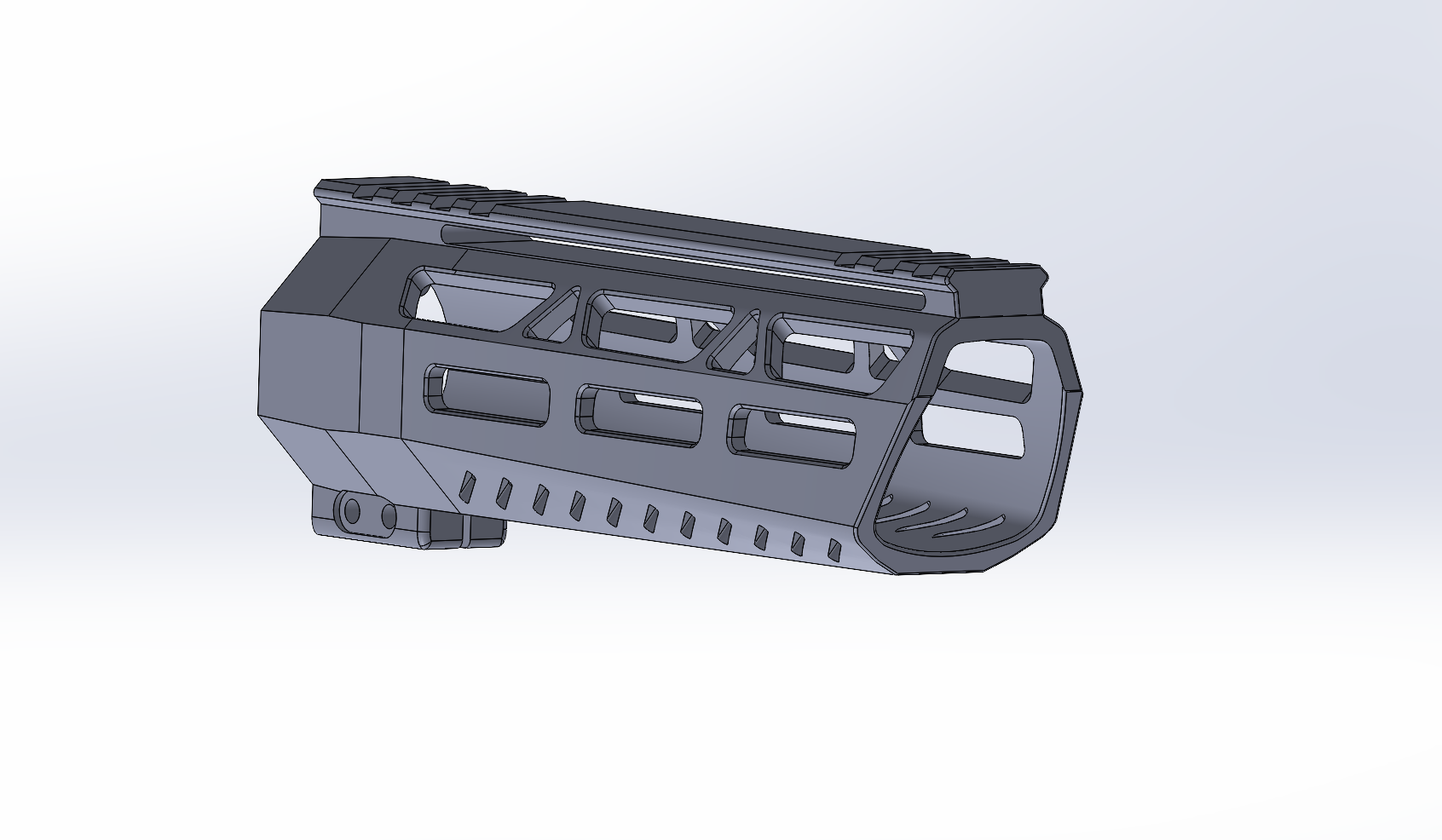 airsoft ar-15 m4 m16 triangular stubby 7 inch 18cm softair game mlock handguard ris 7inch paramano ligth speedsoft speedqb sceletonized sai 3D print model - Mito3D