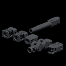 airsoft compensador barril conjunto artilugio juguete pistola wetech glock g19 3d print model - Mito3D