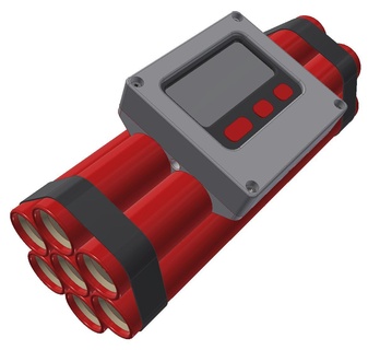 airsoft manichino bomba dinamite versione usi uovo Timer falso esplosivo gioco ruolo obbiettivo puntello 3d print model - Mito3D