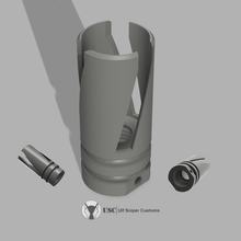 airsoft flash hider twister gadget thread -14mm muzzle 3d print model - Mito3D