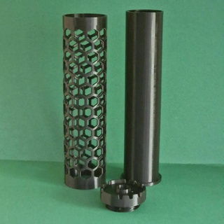 airsoft hex suppressor - hive hexagon 14mm ccw silencer thread 3d print model - Mito3D