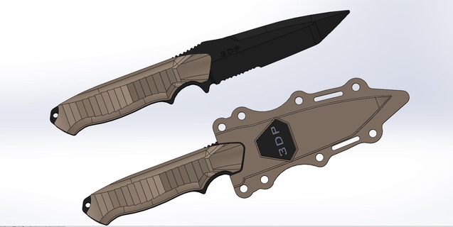 airsoft cuchillo tonto 3dp 3d print model - Mito3D
