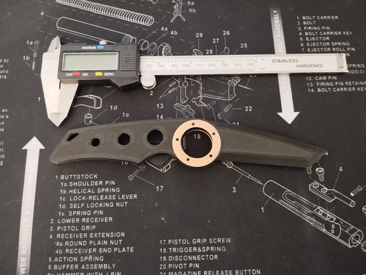 airsoft coltello manichino puntello banco lama 3d print model - Mito3D