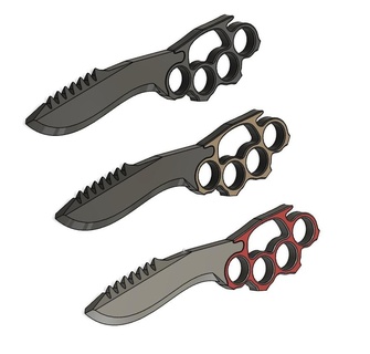 airsoft knuckle duster blade dummy knife dagger 3d print model - Mito3D