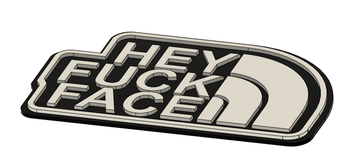 airsoft morale hey f ck face patch badge plaque army military 3d print model - Mito3D