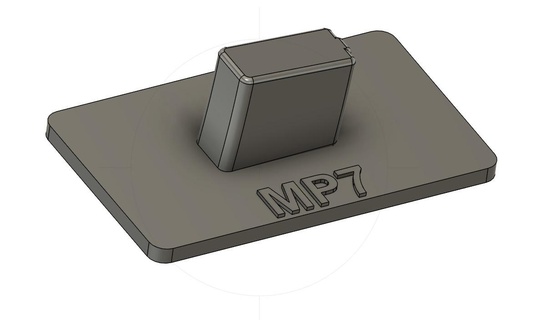 airsoft mp7 montare HK tokyo marui tavolo In piedi Schermo 3d print model - Mito3D