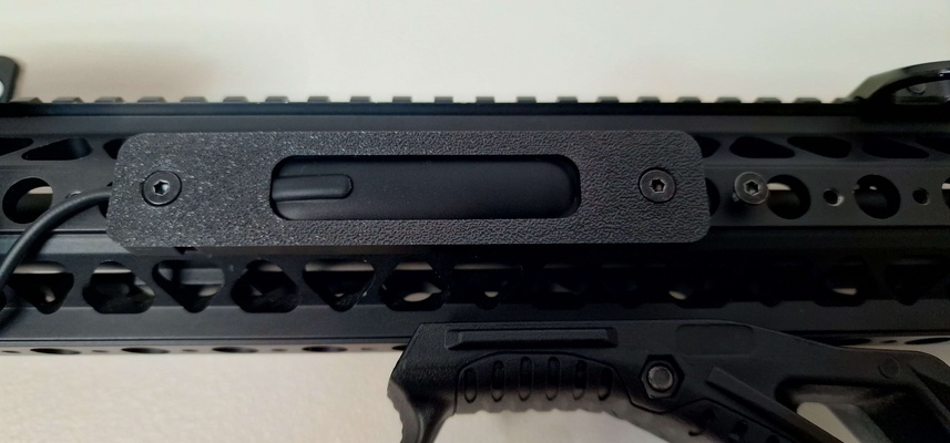 airsoft pressure switch mount rail tools keymod key mod toggle button pad gun 3d print model - Mito3D