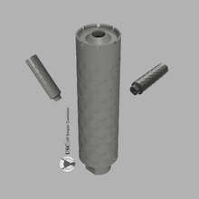 airsoft silencer hive gadget thread -14mm flash hider muzzle 3d print model - Mito3D