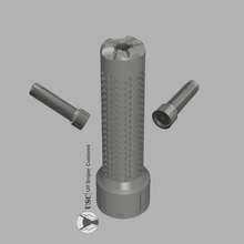 airsoft silencer kac trident gadget thread -14mm flash hider muzzle 3d print model - Mito3D