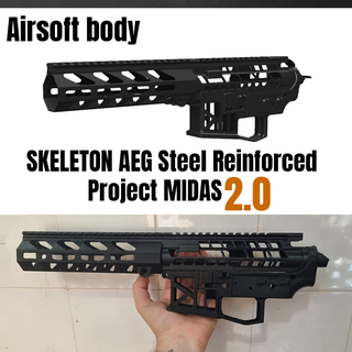 airsoft esqueleto aeg proyecto Midas 20 par 15 acero reforzado juego paar15 pistola m4 ar15 rifle esqueletizado speedsoft speedqb ligero ar tokio marui cyma criticar 3d print model - Mito3D