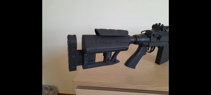airsoft stock m4 style extended battery space buttstock toy buffer tube adjustable 3d print model - Mito3D
