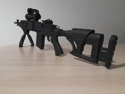 airsoft Stock m4 style crosse jouet tampon tube Ajustable 3d print model - Mito3D