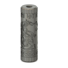 airsoft supressor viking inspired suppressor game strike ball embossed wolf wolves 3d print model - Mito3D