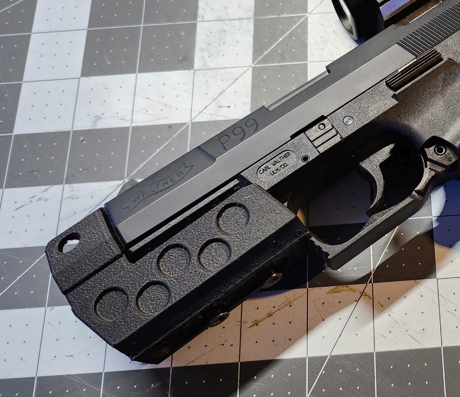 airsoft walther p99 compensator Various pistol customization accessory 3D print model - Mito3D