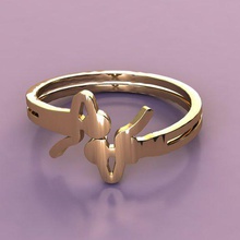 luftig-ring Mann & Frau lieben Kuss Schmuck engagement engagem bedruckbar ist Silber gold diamond 3d print model - Mito3D