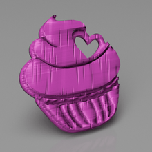 airy cupcake keychain home love heart cupcakes sla printer idealab household keychains key 3d print model - Mito3D