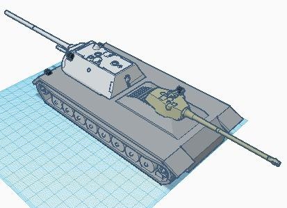 aj 120 pzkpfw Küçük kule ağır panzer Oyna modelleme maus e75 3d print model - Mito3D