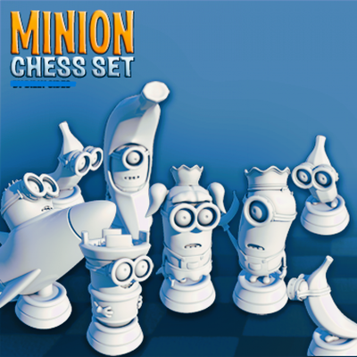 ajedrez schergen spiel schach juego de mesa mi villano favorit 3d print model - Mito3D