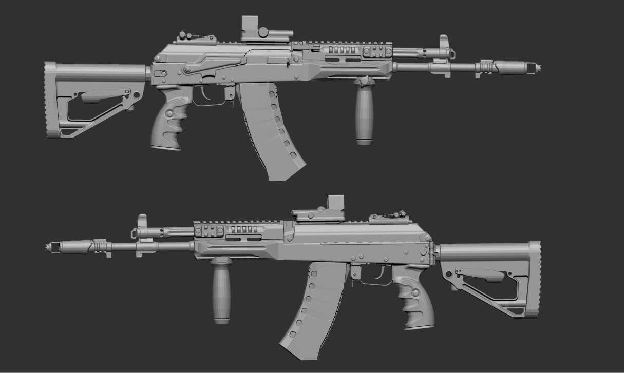 ak 12 kalaşnikof tüfek tabanca 3D print model - Mito3D