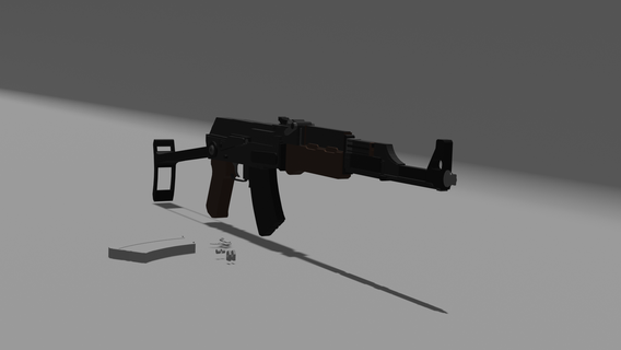 ak 47 niedrig poly Replik Gewehr Cosplay 3d drucken Anzeige Feuerwaffe Fälschung 3d print model - Mito3D