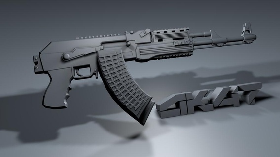 ak 47 type 56 airsoft replique c4d figurine pistolet modèle arme modèles 3d print model - Mito3D