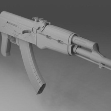 ak47 pistolet lowpoly 3d print model - Mito3D
