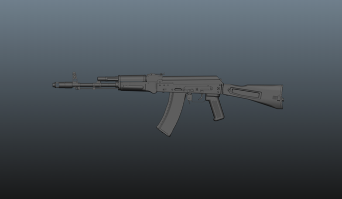 ak74m kopya ak74 ak ak47 akm saldırı tüfek rusça 3d yazdır tabanca 3d print model - Mito3D